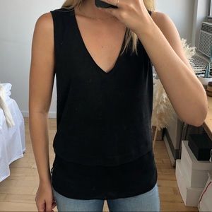 ⚡️SALE⚡️ Sandro Linen Deep V-Neck Sleeveless Top